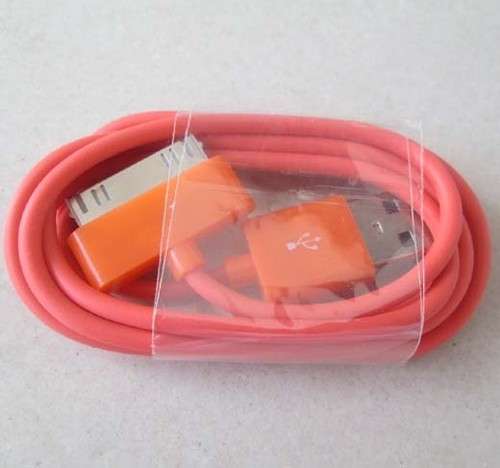 COLOR USB DATA SYNC/CHARGERS FOR IPHONE 3/3G/3GS/4/4G/4S/IPOD TOUCH, IPAD1,IPAD2 - ORANGE