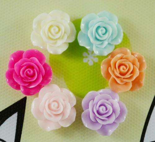 10pcs MIX ROSE SHAPE RESIN FLAT BACK FOR ARTS & CRAFTS