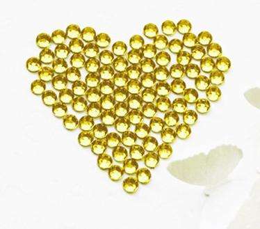 100PCS 3MM ROUND RHINESTONES FOR NAIL ART & CRAFTS - LEMON YELLOW