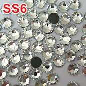 HOT-FIX SS6 1.9-2mm,CLEAR IRON-ON CRYSTAL RHINESTONES(144 PCS PER PACKET)
