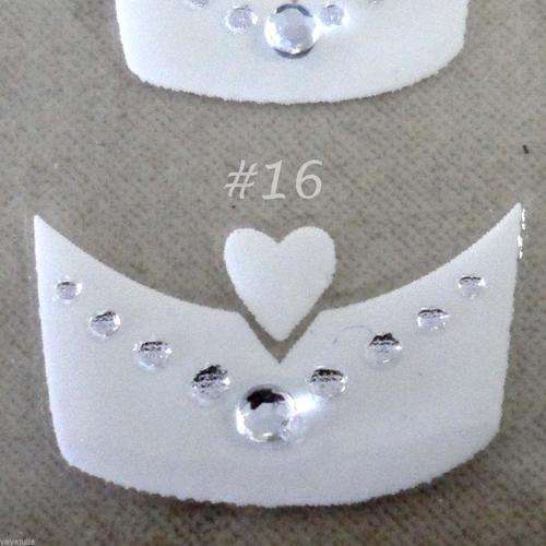 3D WEDDING FRENCH STYLE NAIL ART STICKERS WITH RHINESTONES # 16