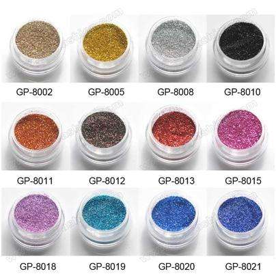 24 COLOR SET GLITTER DUST FOR NAIL ART (5 GRAM POTS)