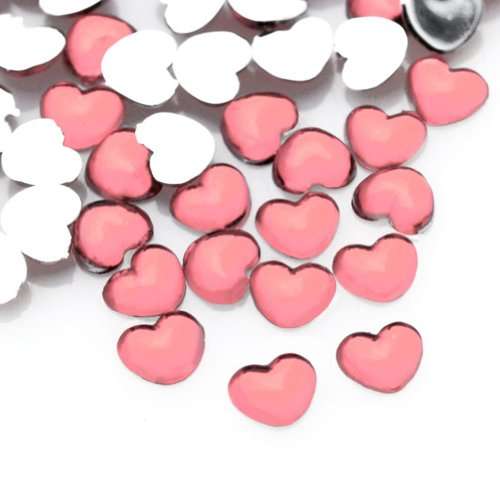 100PCS 2.5 * 2MM HEART RHINESTONES FOR NAIL ART & CRAFTS - LIGHT PINK