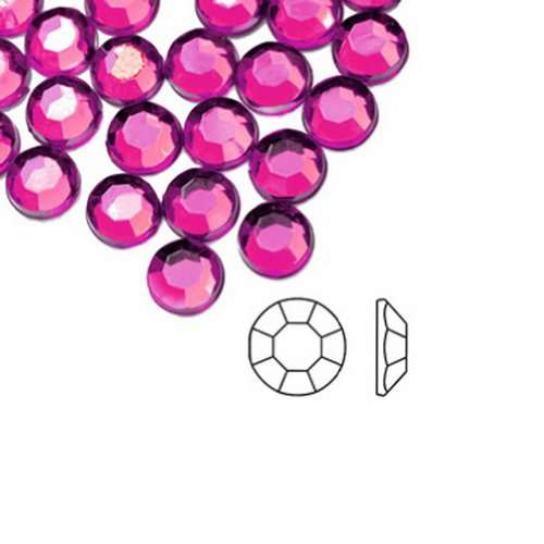 100PCS 2MM ROUND RHINESTONES FOR NAIL ART & CRAFTS - FUCHSIA