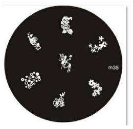 NAIL ART STAINLESS STEEL STAMPING PLATE KONAD TEMPLATE (M35)