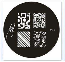 NAIL ART STAINLESS STEEL STAMPING PLATE KONAD TEMPLATE (M65)