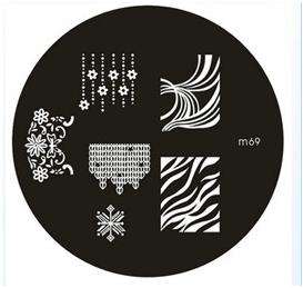 NAIL ART STAINLESS STEEL STAMPING PLATE KONAD TEMPLATE (M69)