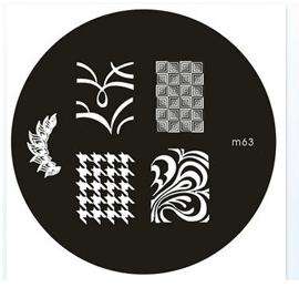NAIL ART STAINLESS STEEL STAMPING PLATE KONAD TEMPLATE (M63)