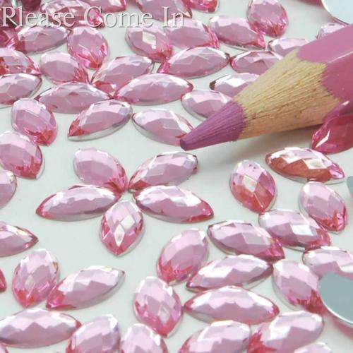 100PCS 2MM ELLIPSE RHINESTONES FOR NAIL ART  & CRAFTS - LIGHT PINK