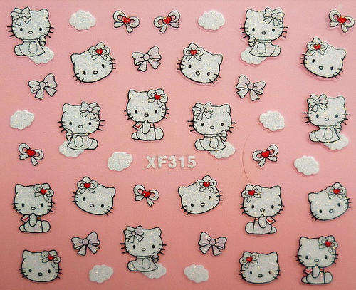 3D HELLO KITTY NAIL ART DECAL