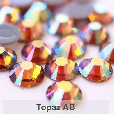 1 x GROSS - GLUE ON SS6 1.9 - 2 mm AB CRYSTAL RHINESTONES - TOPAZ