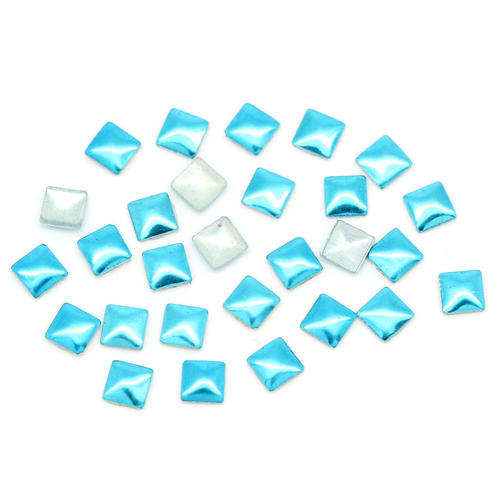 100PCS 2MM ALUMINIUM TONE SQUARE METAL STUD FOR NAIL ART & CRAFTS - METALIC BLUE