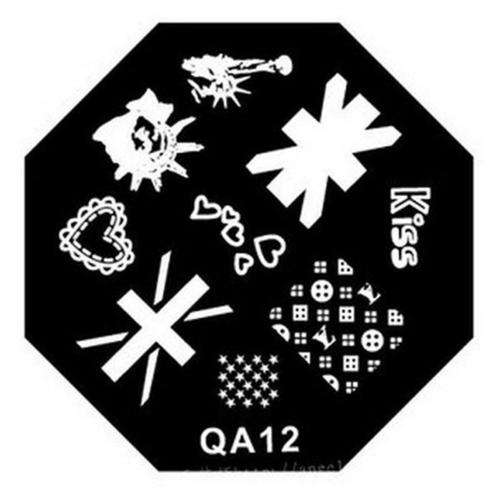 NAIL ART STAINLESS STEEL STAMPING PLATE (QA12)