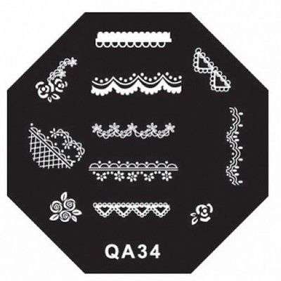 NAIL ART STAINLESS STEEL STAMPING PLATE (QA34)