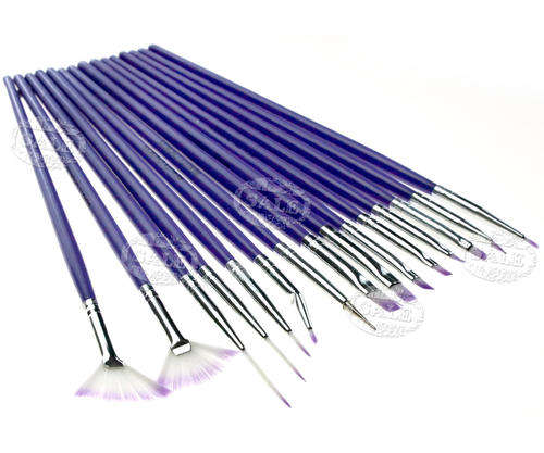 19 PCS NAIL ART BRUSH SET PURPLE