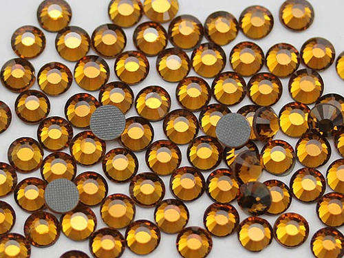 1 X GROSS (144 PCS) SS10 (3MM)  IRON ON HOT FIX (HOTFIX) FLATBACK RHINESTONE  - ORANGE TOPAZ