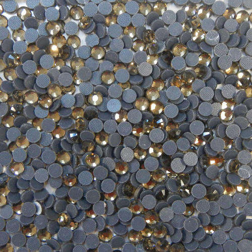 (144 PCS) SS6 (2MM) IRON ON HOT FIX (HOTFIX)  FLATBACK RHINESTONE  - SMOKE TOPAZ