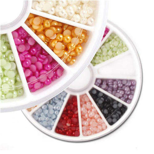 MIXED HALF PEARL WHEEL - NAIL ART