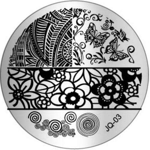 NAIL ART IMAGE STAMPING PLATE (JQ SERIES) - BUTTERFLY GARDEN