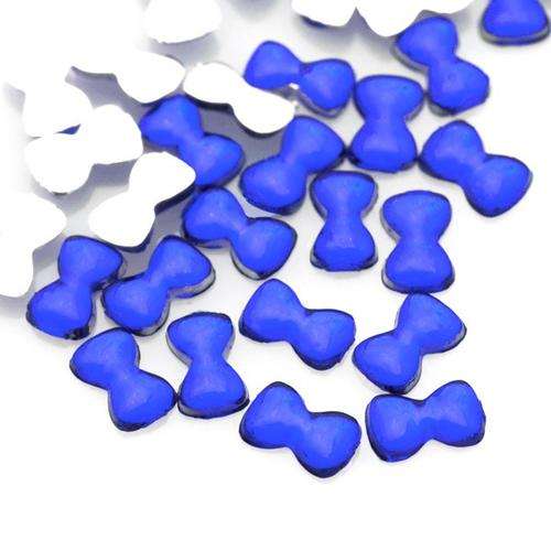 NAIL ART RHINESTONE BOW - DARK BLUE