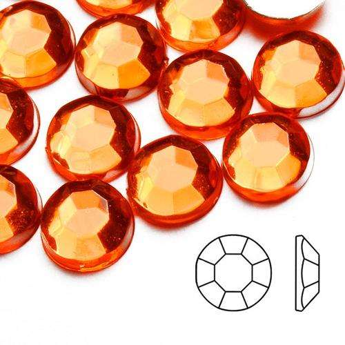NAIL ART 1.5 mm ROUND RHINESTONES - ORANGE