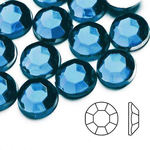NAIL ART 1.5 mm ROUND RHINESTONES - AQUA
