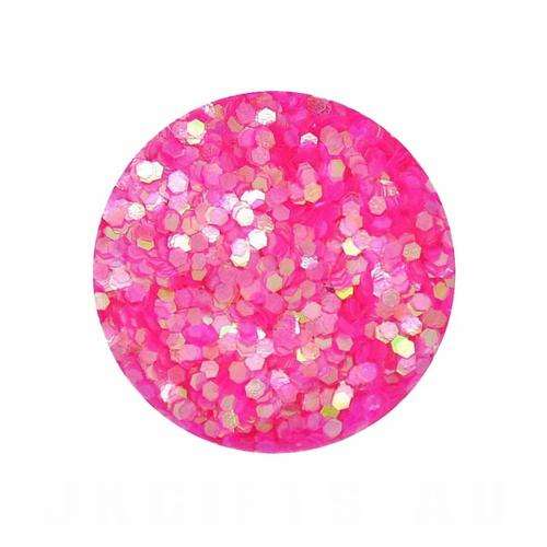10G SMALL HEXAGON GLITTER  PINK - NAIL ART