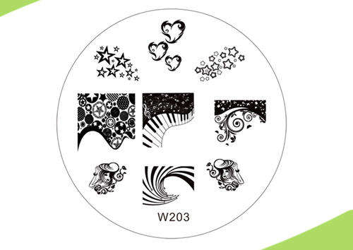 NAIL ART IMAGE STAMPING PLATE (W-SERIES) 7cm