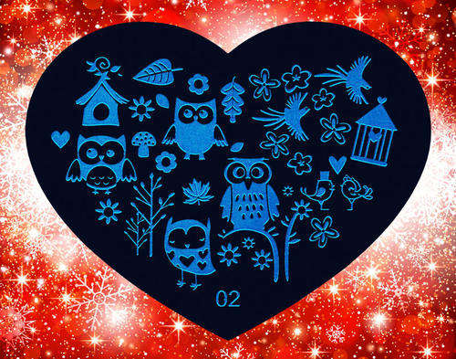 NAIL ART IMAGE STAMPING PLATE (HEART-SERIES)