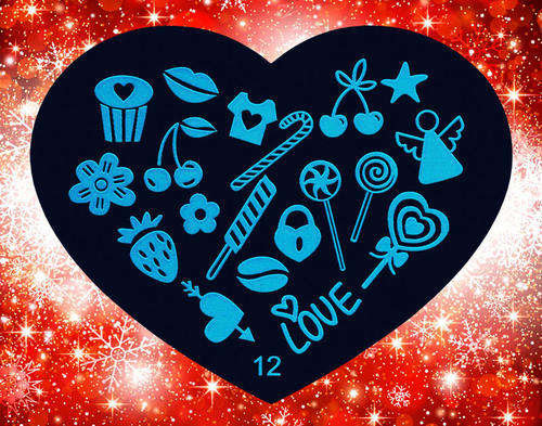 NAIL ART IMAGE STAMPING PLATE (HEART-SERIES)