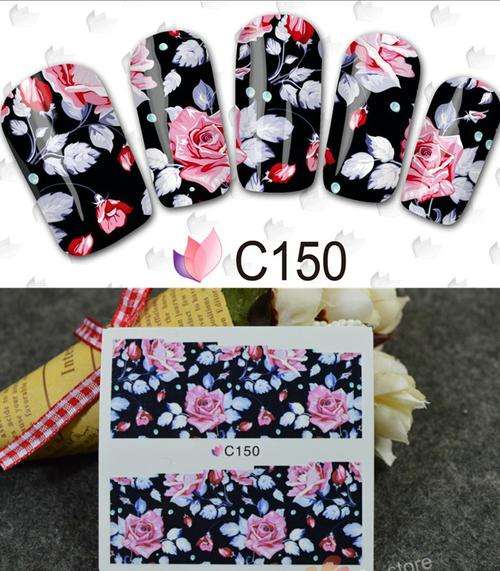 NAIL ART - WATER TRANSFER - ROSES