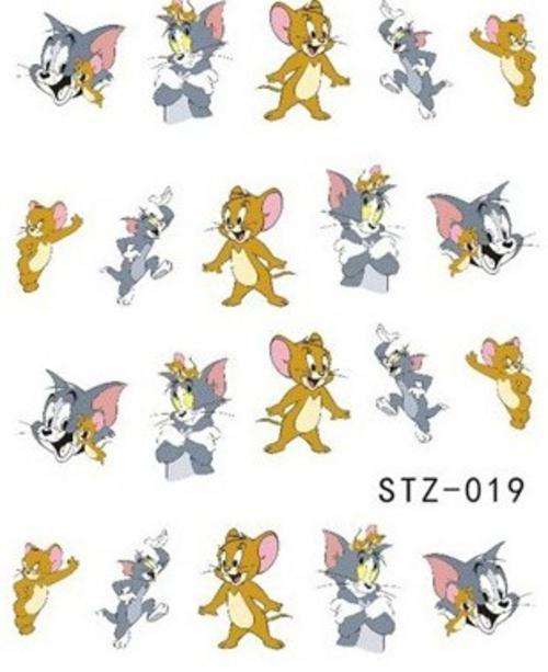 NAIL ART - WATER TRANSFER - TOM & JERRY