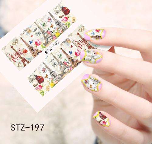 NAIL ART - WATER TRANSFER - TOWER