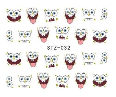 NAIL ART - WATER TRANSFER - SPONGEBOB