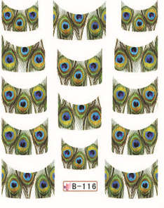 NAIL ART - WATER TRANSFER - TIPS - FEATHER