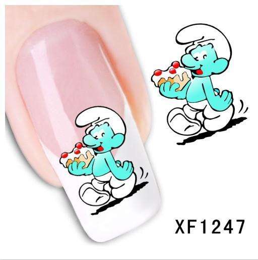 NAIL ART - WATER TRANSFER - SMURF