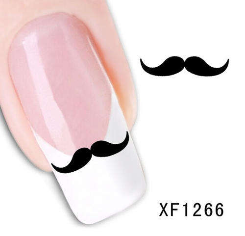 NAIL ART - WATER TRANSFER - MUSTACHE