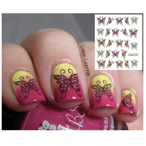 NAIL ART - WATER TRANSFER - BUTTERFLY