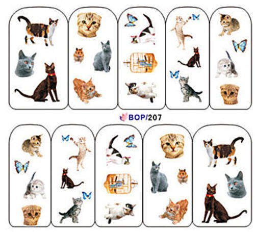 NAIL ART - WATER TRANSFER - CATS