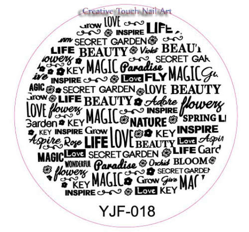 NAIL ART IMAGE STAMPING PLATE (YJF-SERIES) THE SECRET GARDEN