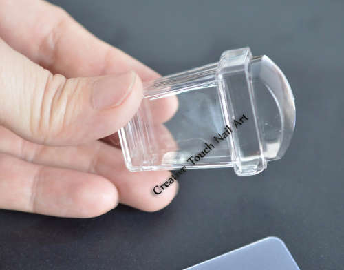 NAIL ART RECTANGULAR STAMPER AND SCRAPER (CLEAR)