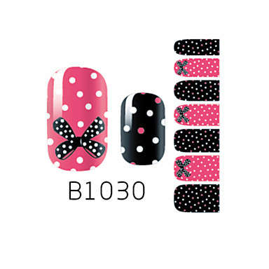 NAIL ART - INSTANT MANICURE WRAP (B SERIES) - DOTS & BOWS