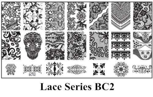 NAIL ART LACE STYLE IMAGE STAMPING PLATE (BC-SERIES)