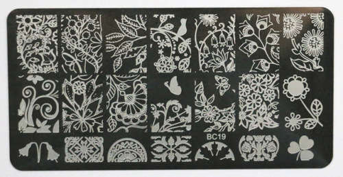 STAMPING NAIL ART GARDEN STYLE FLOWERS & BIRDS - IMAGE STAMPING PLATE ***SALE***