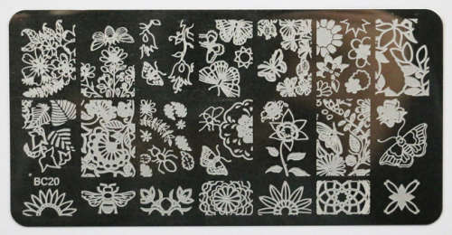 STAMPING NAIL ART GARDEN STYLE FLOWERS & BUTTERFLIES - IMAGE STAMPING PLATE ***SALE***