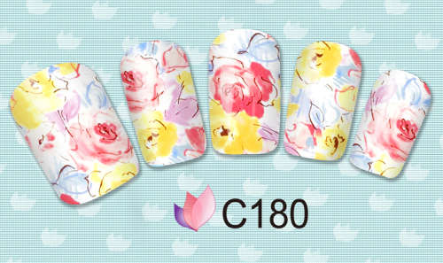 NAIL ART - WATER TRANSFER - FLOWERS