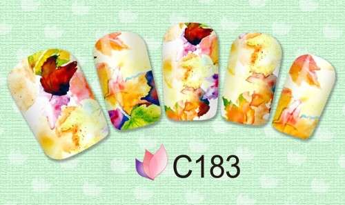 NAIL ART - WATER TRANSFER - FLOWERS