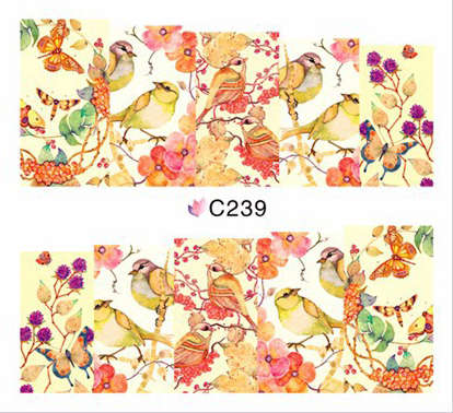 NAIL ART - WATER TRANSFER - BIRDS