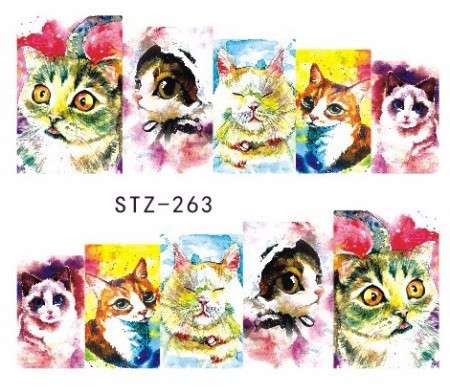 WATER TRANSFER NAIL ART DECAL - CATS
