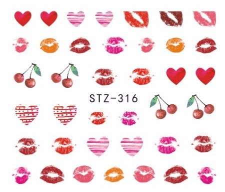 WATER TRANSFER NAIL ART DECAL - LIPS